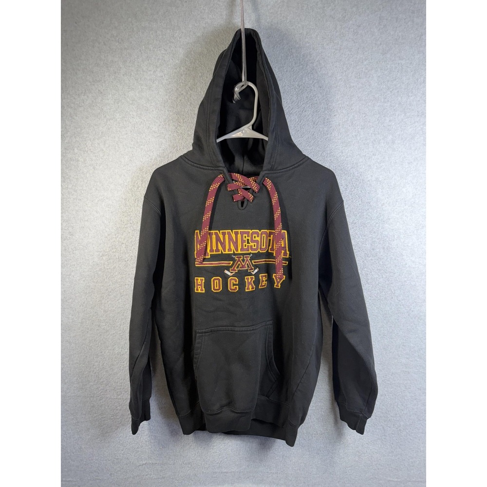 Minnesota Golden Gophers Hoodie Youth XL Black NCAA Hockey Lace Up Signature